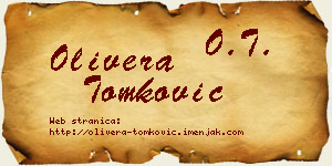 Olivera Tomković vizit kartica